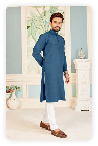 Men's Black - Kurta And Pant Set